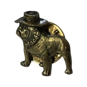 Mack Trucks Bulldog Cowboy Hat Gold Tone Pinback Lapel Hat Pin
